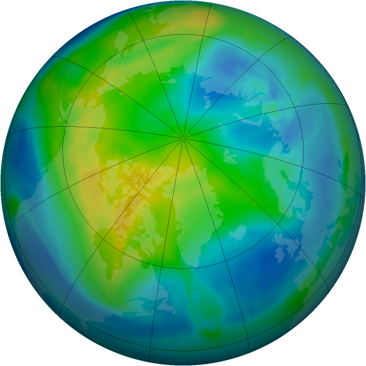 Arctic ozone map for 05 November 2004